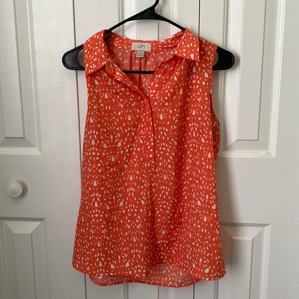 Orange Tank Top Blouse (Loft)